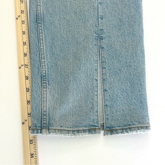 Abercrombie Curve Denim Jean High 90s Straight Slit Split Hem NEW Size 37-24L - Picture 15 of 15